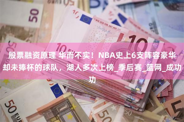 股票融资原理 华而不实！NBA史上6支阵容豪华却未捧杯的球队，湖人多次上榜_季后赛_篮网_成功
